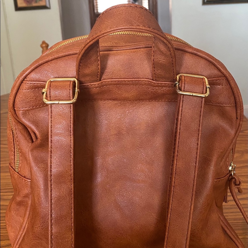 No Boundaries Cognac Allie Front Zip Backpack